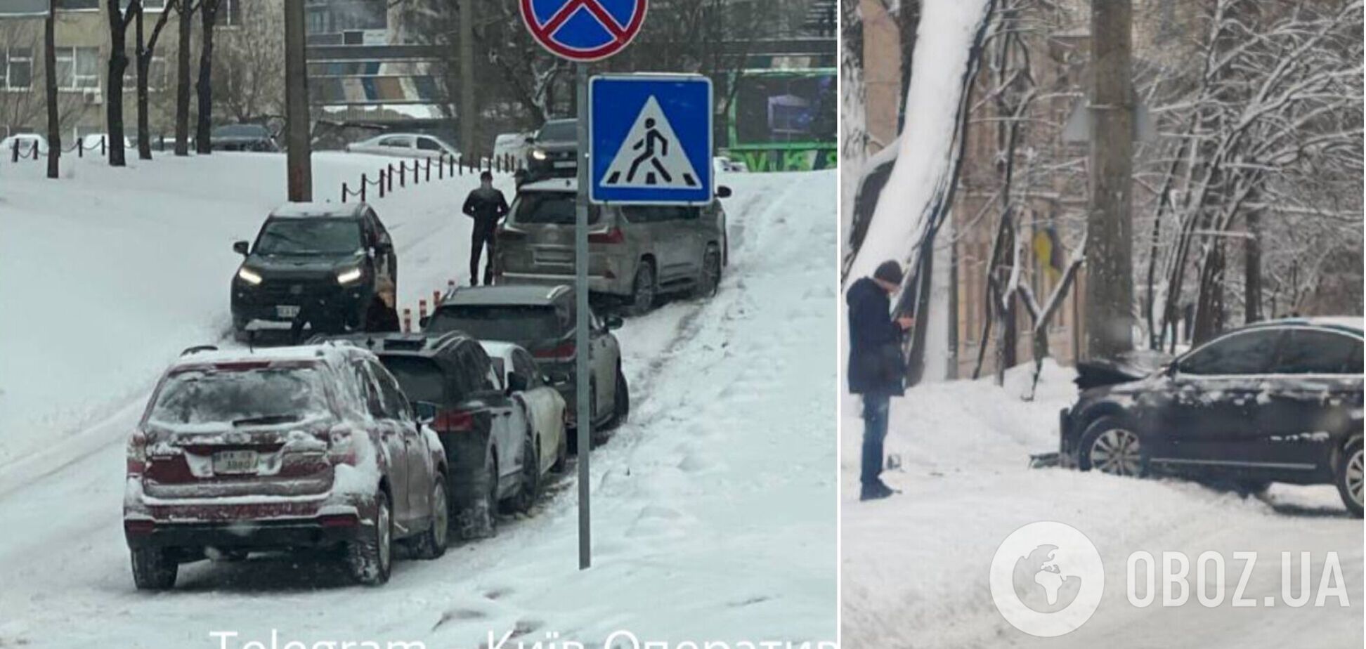 Снігопад зупинив Київ: зафіксовано близько 100 ДТП та багатокілометрові затори. Подробиці, фото та відео