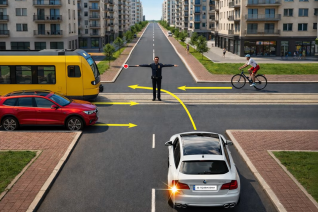 Кто может проехать на сигнал регулировщика, тест на знание ПДД