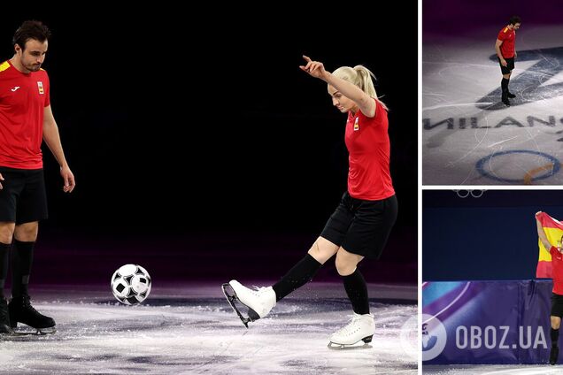 Фігуристи на гала-вечорі Олімпіади-2026 принесли м'яч на лід і стали 'грати у футбол'. Відео
