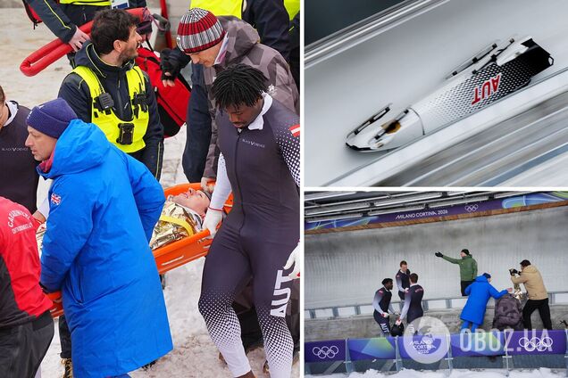 На ОИ-2026 боб перевернулся на 130 км/ч и тормозил головами спортсменов до самого финиша. Видео