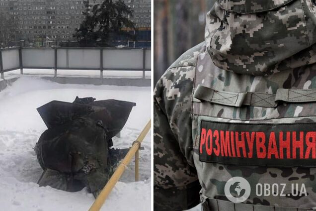 У Києві після атаки РФ на даху ресторану McDonald's знайшли частину ракети 'Іскандер'. Фото