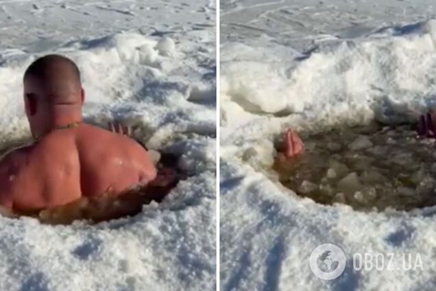 'Железная воля крепче льда': житель Ровенской области установил рекорд Украины по задержке дыхания в проруби. Видео