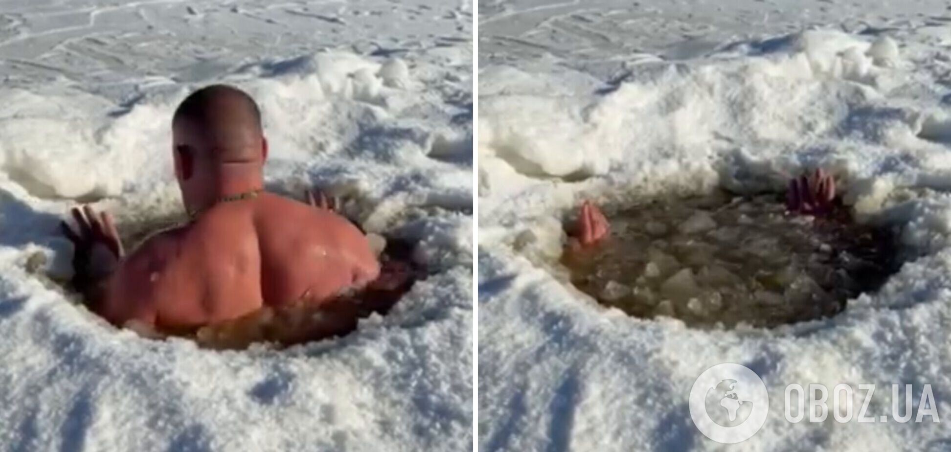 'Залізна воля міцніша за кригу': мешканець Рівненщини встановив рекорд України із затримки дихання в ополонці. Відео