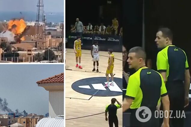 Матч Евролиги в Абу-Даби был остановлен из-за атаки Ирана и взрывов неподалеку. Видео