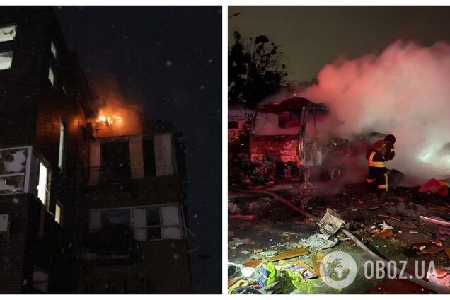 РФ вдарила по Києву та області 'Шахедами': є наслідки в кількох районах і постраждалі. Фото і відео