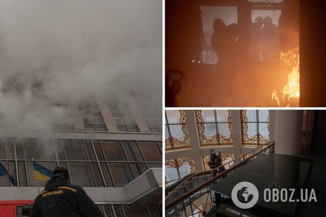 В центре Киева на Крещатике произошел пожар в гостинице 'Днепр': что известно. Видео