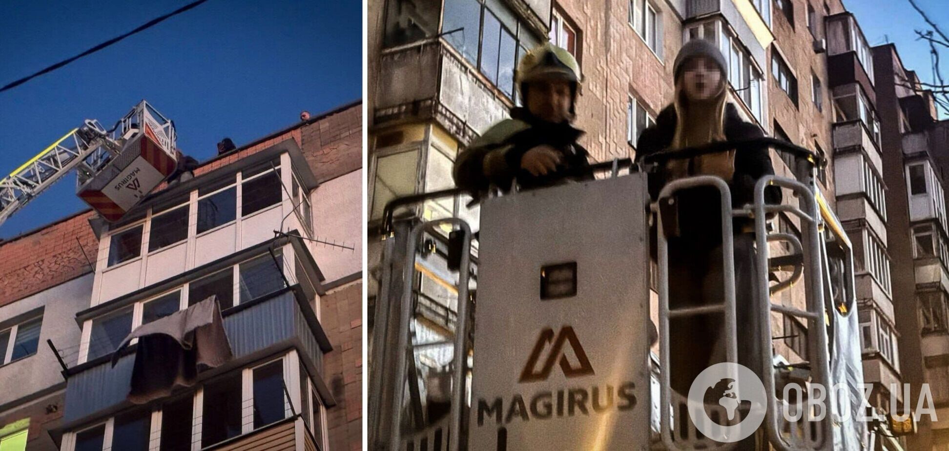 На Киевщине спасли девочку-подростка: сняли с крыши балкона на девятом этаже. Фото