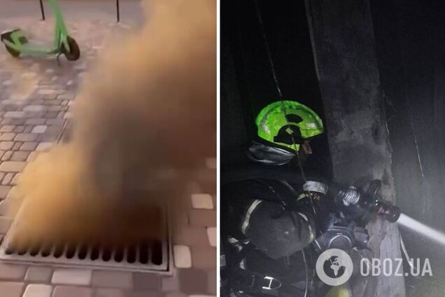 В Киеве произошел пожар на паркинге ЖК: дым валил из-под земли. Подробности, фото и видео