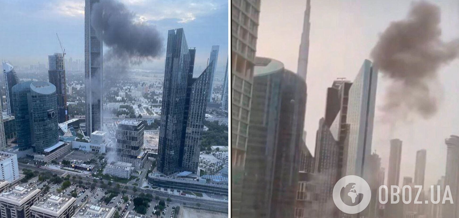 Иранский дрон взорвался вблизи здания Международного финансового центра в Дубае: был виден дым. Фото и видео
