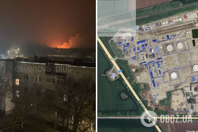 ВСУ поразили Тихорецкий нефтяной узел в Краснодарском крае РФ: вспыхнул пожар