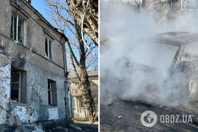 Враг атаковал Днепр: поврежден жилой дом, горело авто, есть раненый. Фото