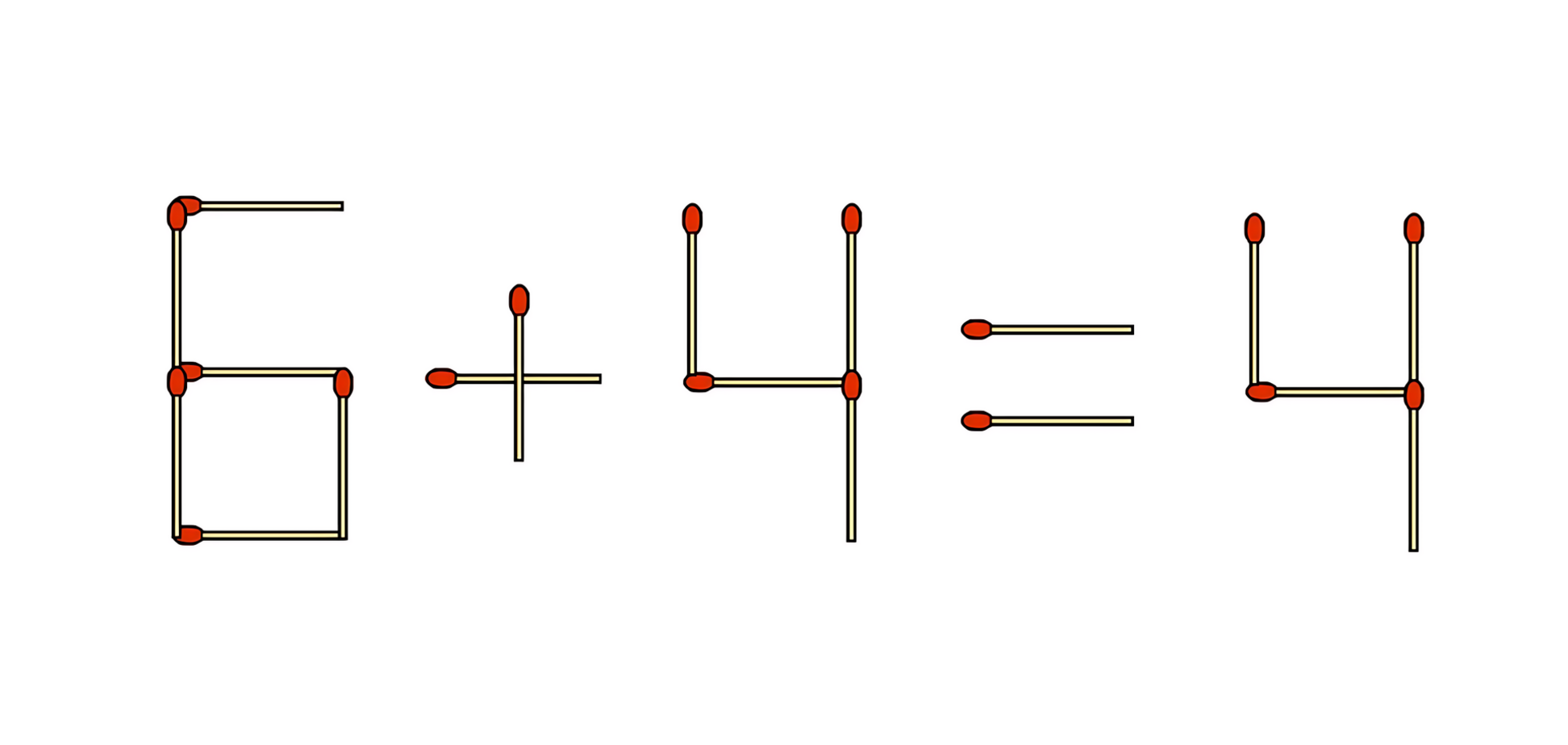 Есть 2 ответа: куда передвинуть спичку, чтобы уравнение стало правильным