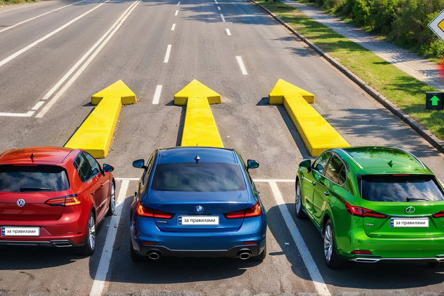 Хто має право продовжити рух прямо? Тест для водіїв
