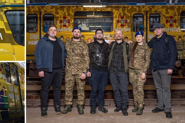 У метро Києва на честь 12-ї річниці Нацгвардії запустили брендований вагон. Фото та відео