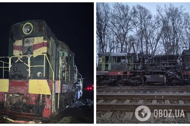 Росія вдарила по залізниці на Чернігівщині: постраждали машиніст і його помічник. Фото