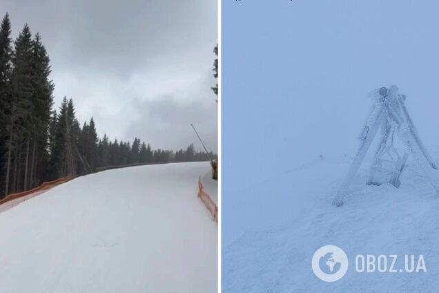 'Справжня зимова казка':  у Карпатах сніг засипав схили, вдарило 8 градусів морозу. Фото