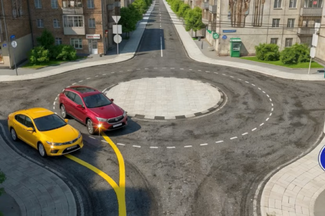 Кто имеет преимущество на круговом перекрестке? Тест для водителей