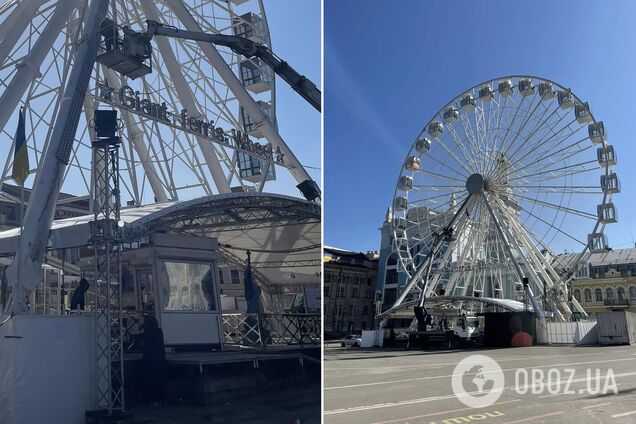 У Києві на Подолі почали демонтаж скандального Колеса огляду. Фото та відео
