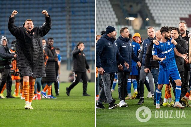 На камеру попало то, что устроили игроки 'Шахтера' и 'Леха' после матча Лиги конференций. Видео