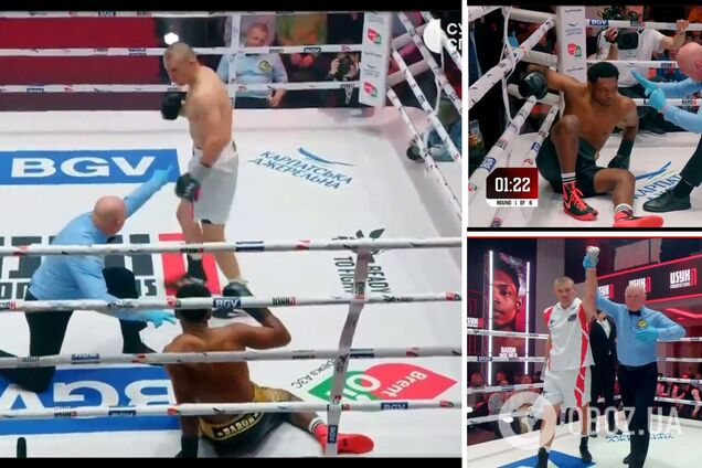 Первый бой Хижняка в профессионалах завершился нокаутом в первом же раунде. Видео
