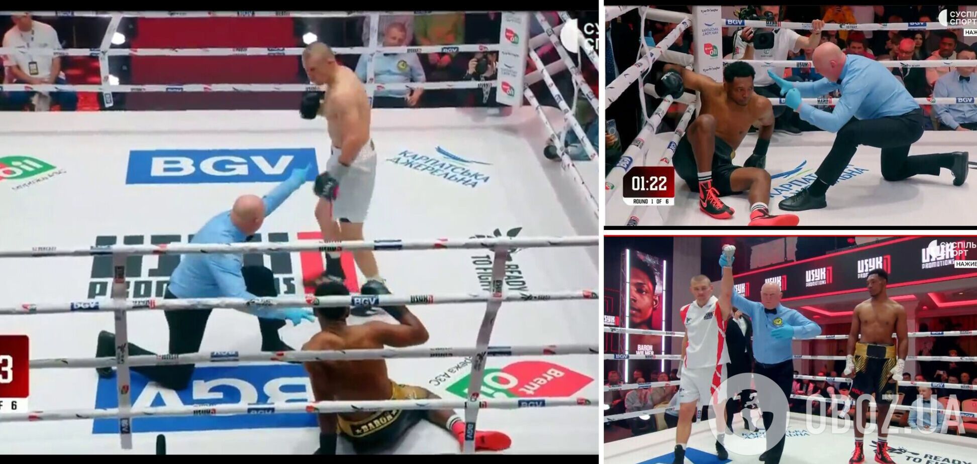 Первый бой Хижняка в профессионалах завершился нокаутом в первом же раунде. Видео
