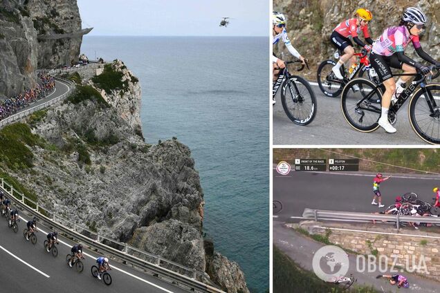 Італійська чемпіонка впала з обриву в прямому ефірі велогонки в Мілані. Відео