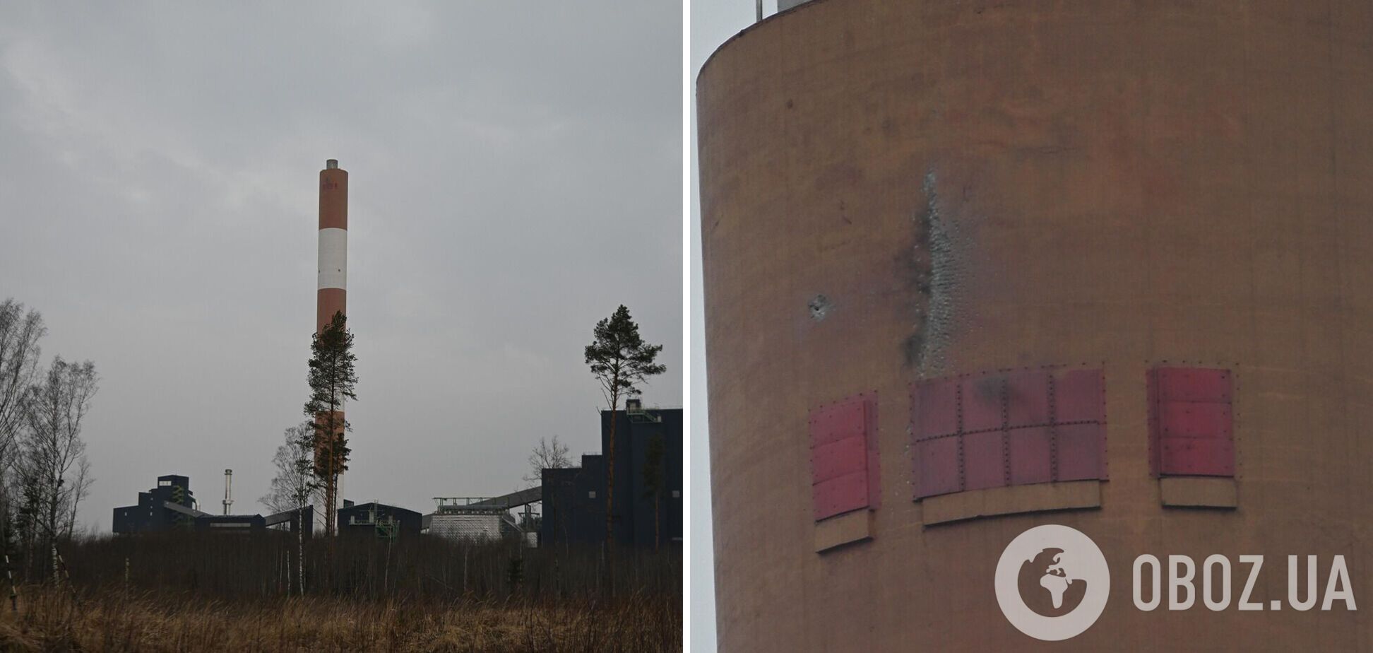 В Естонії дрон, який залетів із Росії, влучив у трубу електростанції: що відомо