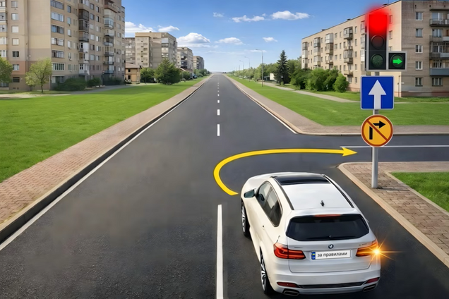 Можно ли повернуть направо? Тест на знание ПДД