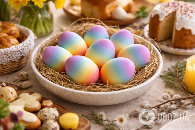 Как сделать пасхальные яйца цвета радуги: очень простой способ