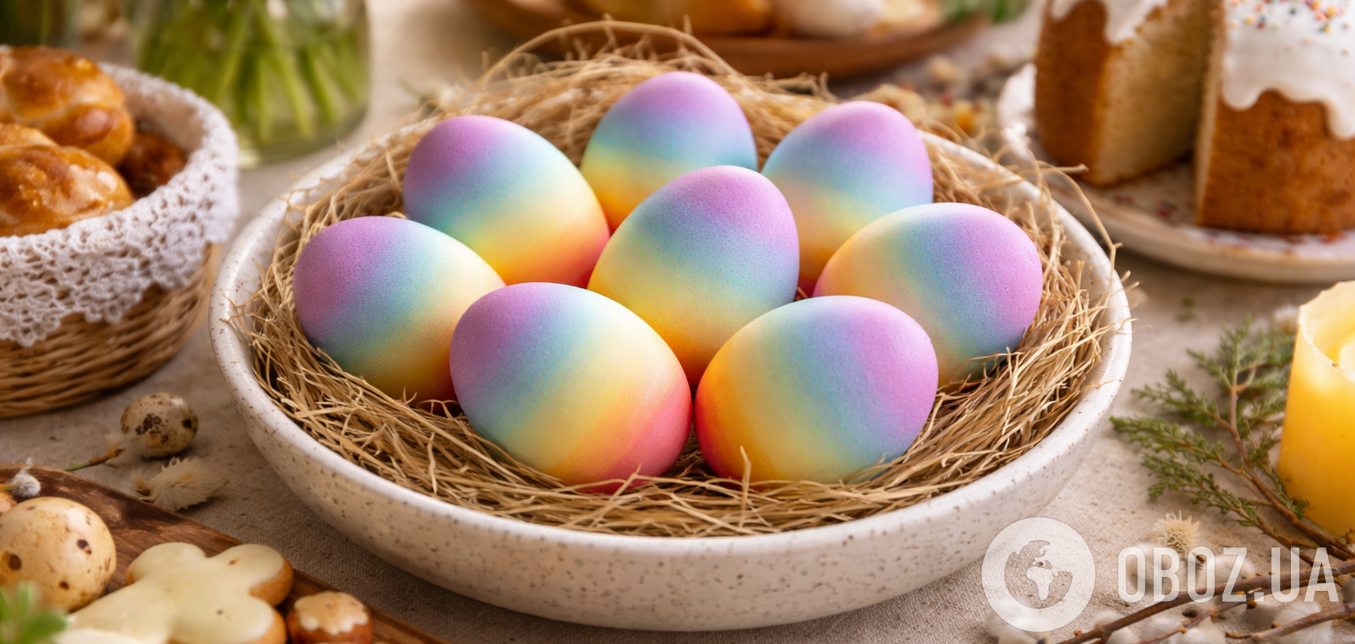 Как сделать пасхальные яйца цвета радуги: очень простой способ