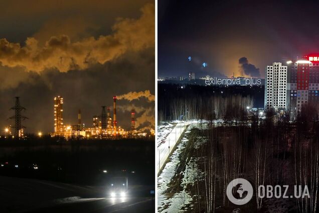 Зафіксовано численні влучання: у російському Ярославлі дрони атакували НПЗ, спалахнула пожежа. Фото та відео