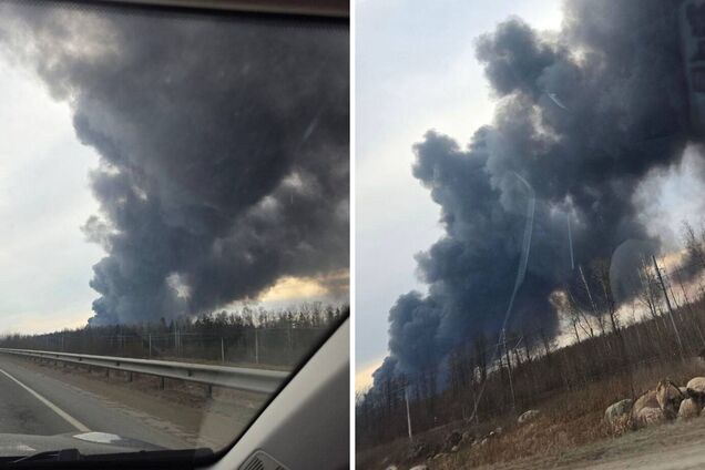 У Росії четвертий день палає пожежа після ураження нафтотерміналу Усть-Луга. Фото