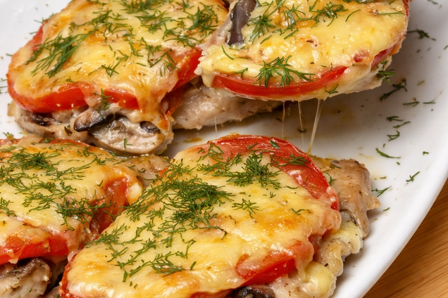 Как приготовить сочное куриное филе в духовке: с помидорами, грибами и сыром