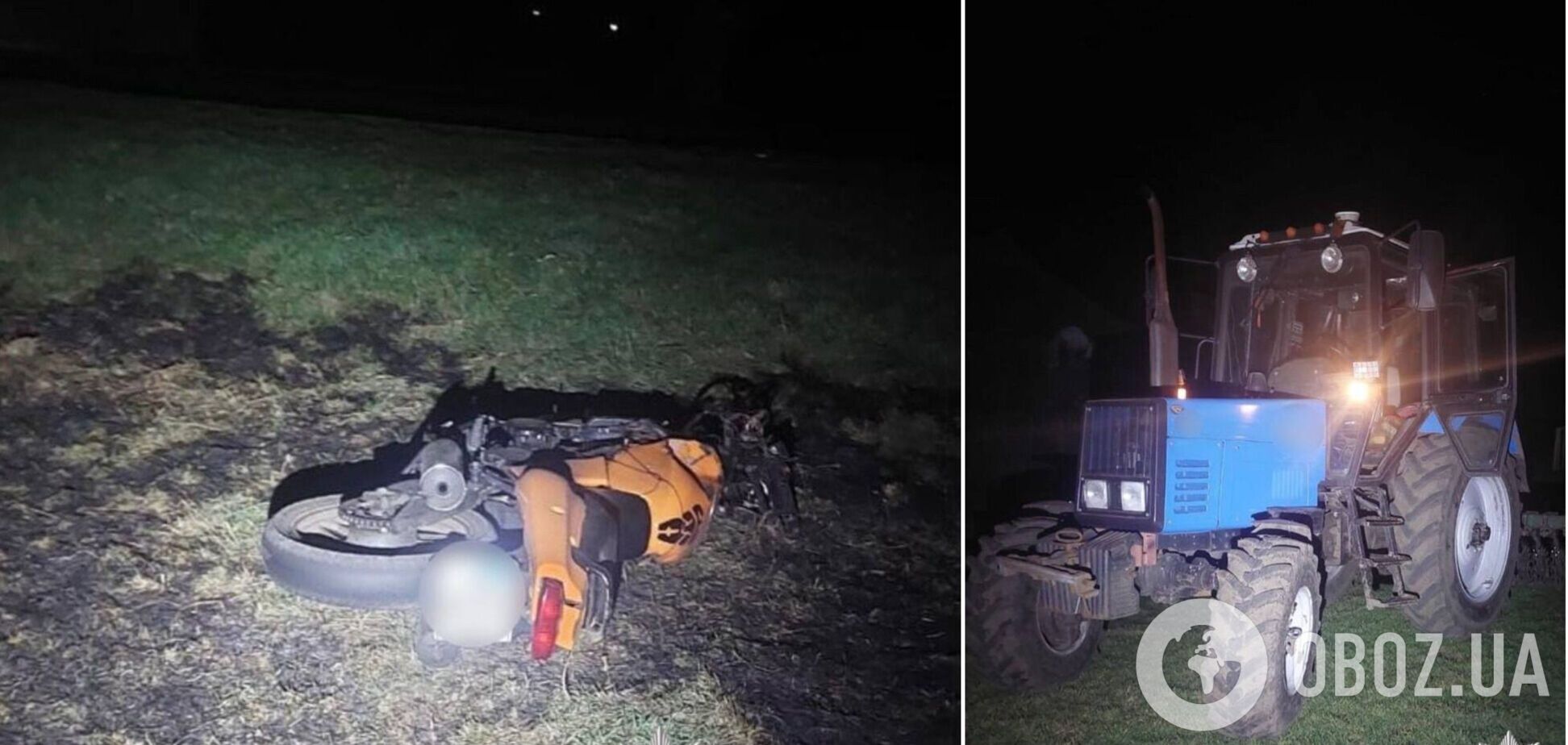 На Киевщине 18-летний мотоциклист на скорости въехал в трактор: есть погибший. Подробности и фото
