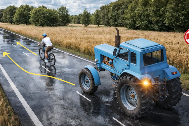 Можно ли обогнать велосипед? Тест на знание ПДД