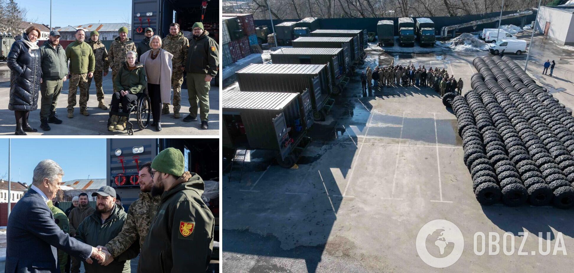 Відправили на фронт нову партію мобільних майстерень та шин: Порошенко показав, як працює волонтерський хаб на базі офісу 'ЄС'