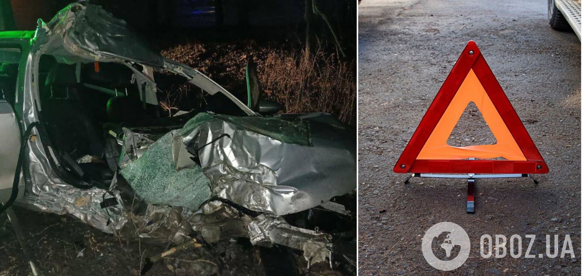 У Києві п’яний водій на швидкості протаранив дерево: авто перетворилось на купу металу. Фото