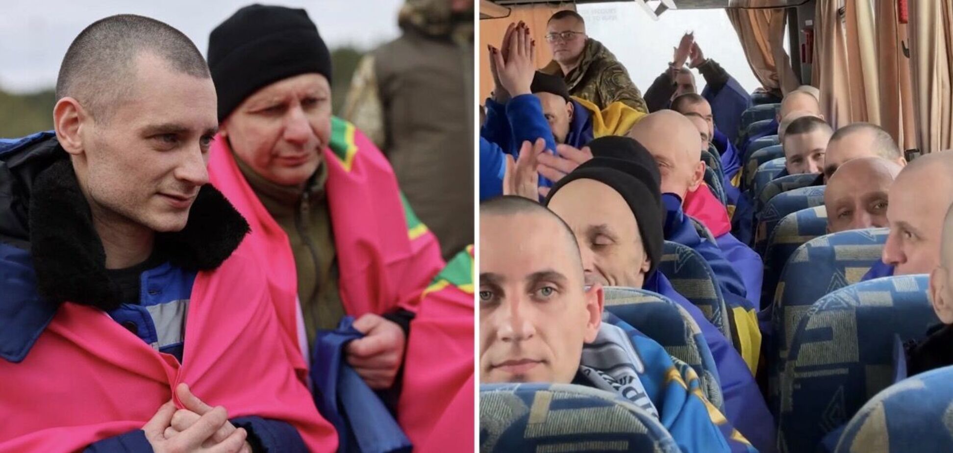 'Згинуть наші вороженьки': звільнені з полону прикордонники разом заспівали Гімн України. Відео