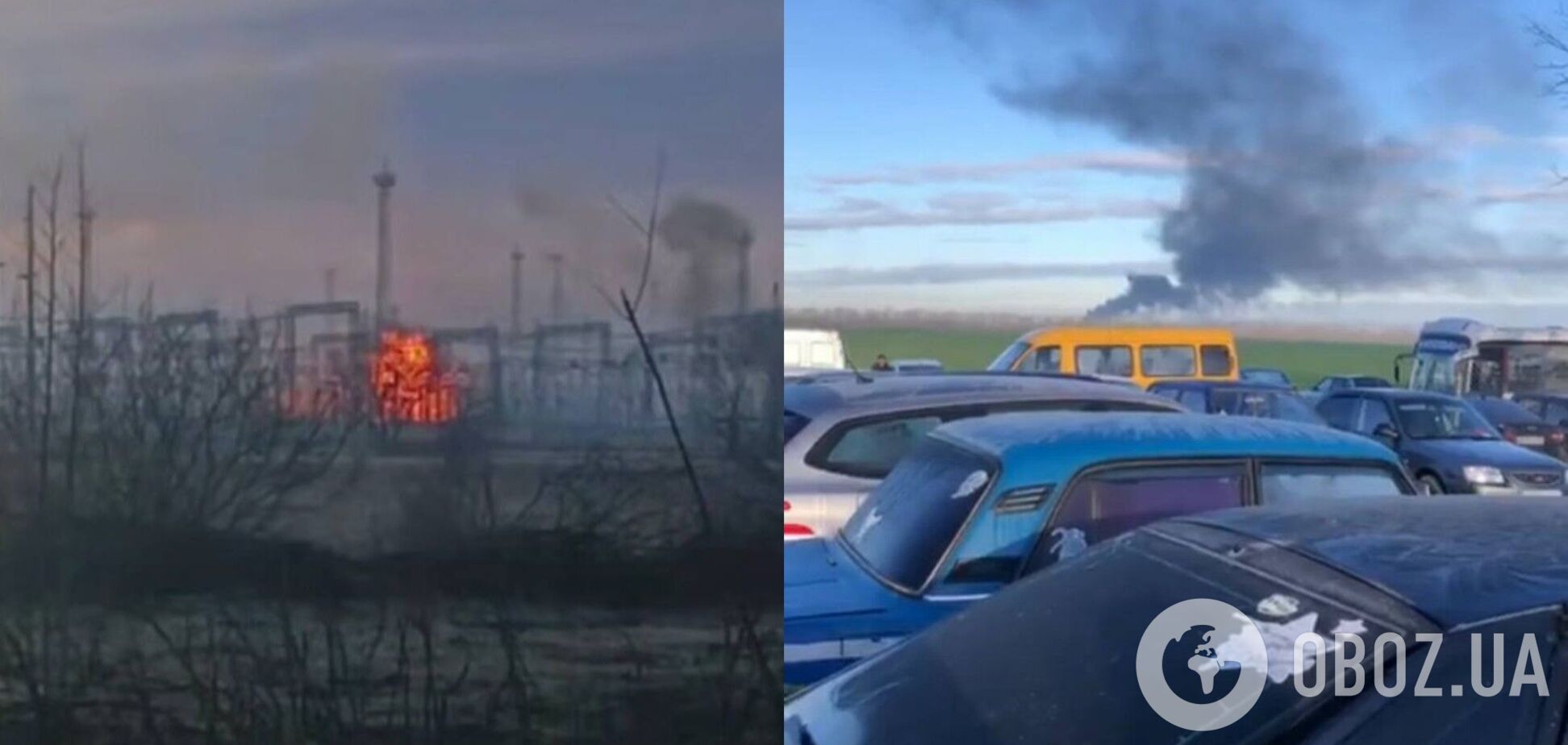 Піднявся дим: у Краснодарському краї атаковано підстанцію і нафтобазу. Відео