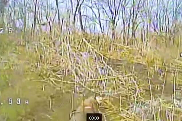 Оккупант покинул подбитый квадроцикл и спрятался в кустах, но это его не спасло: в ГПСУ показали 'охоту'. Видео