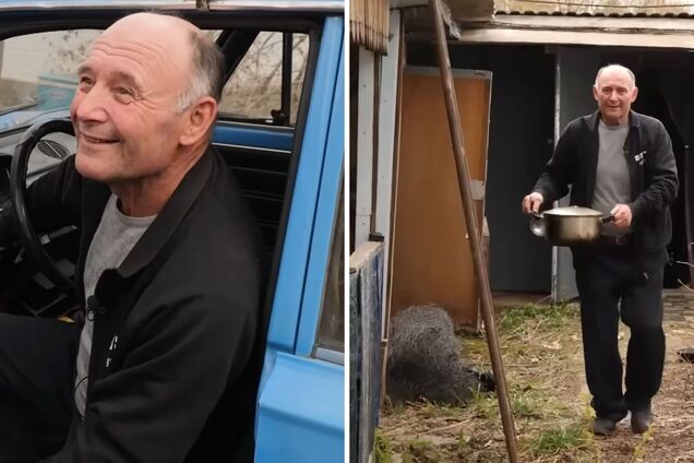 'Треба жити і не занепадати духом': 70-річний дідусь-переселенець з блакитних 'Жигулів' показав, як облаштувався на новому місці. Відео