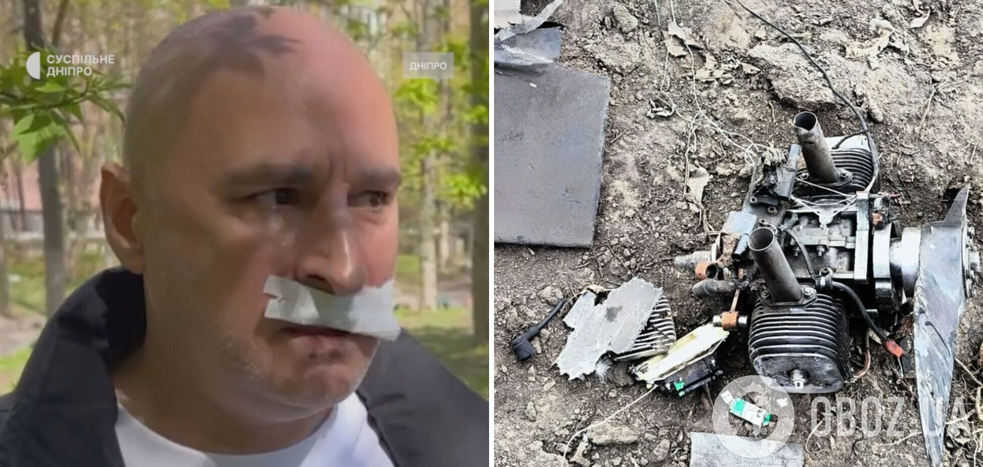 У Дніпрі уламки 'Шахеда' здетонували в момент, коли повз проходив чоловік: постраждалий розповів про вибух. Відео