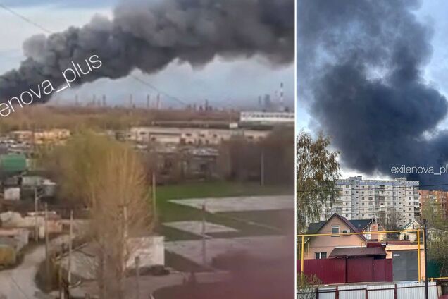 В Росії прогриміли вибухи на черговому НПЗ: дим від пожежі видно над усім містом. Фото та вуідео