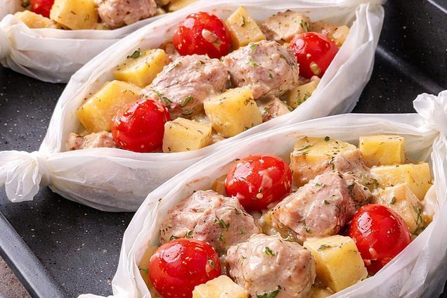 Човники з картоплею та куркою для ситного обіду: рецепт в духовці