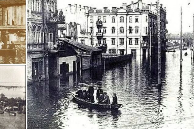 Люди ловили рибу прямо у себе вдома: у мережі показали, як затопило Поділ у Києві в 1931 році. Фото
