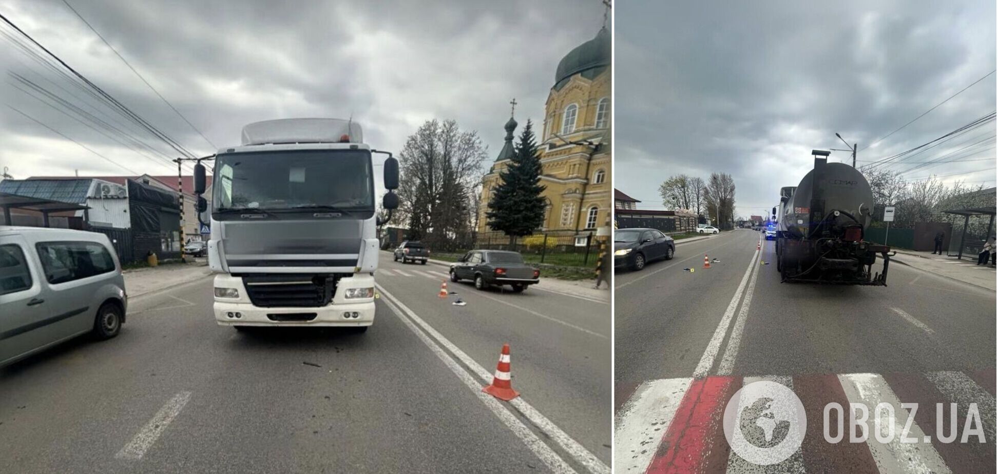 Под Киевом грузовик на переходе сбил насмерть пожилого мужчину. Подробности ДТП и фото