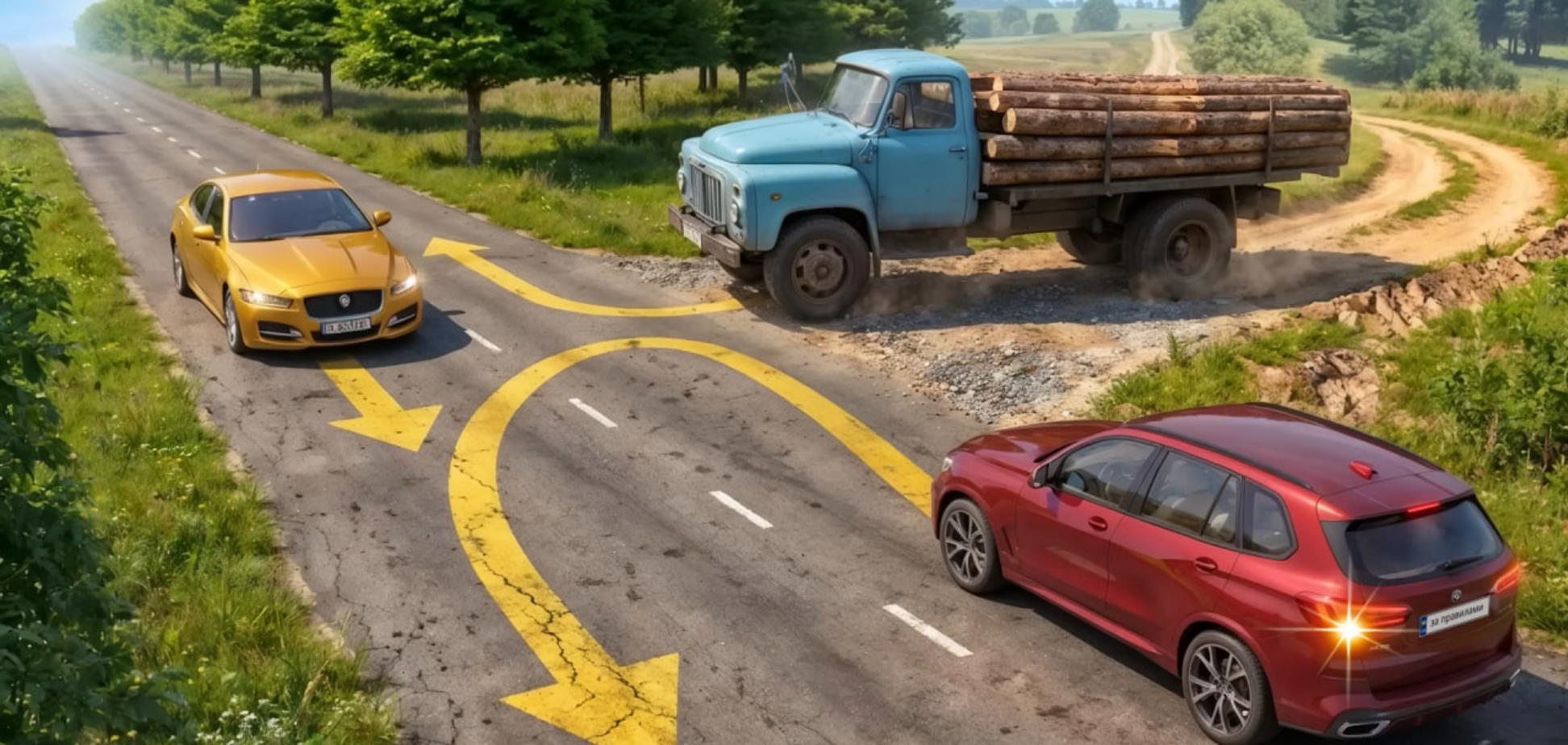 В каком порядке разъедутся авто? Тест по ПДД