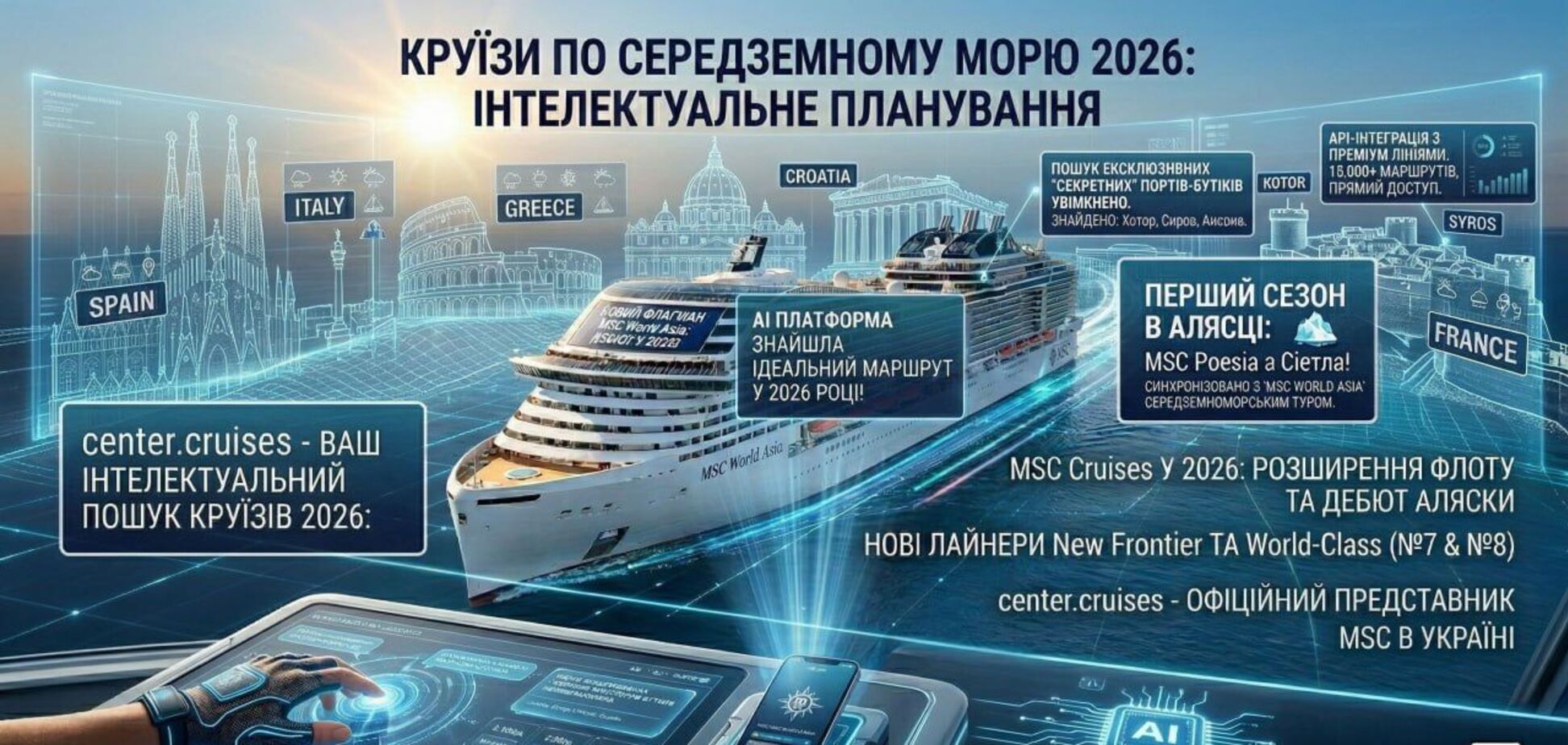 MSC Cruises у 2026 році: дебют MSC World Asia, перший сезон в Алясці та розширення флоту до 29 лайнерів