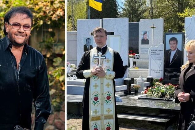 На могиле Виталия Билоножко установили памятник: торжественную церемонию посетили легенды украинского шоубиза. Фото