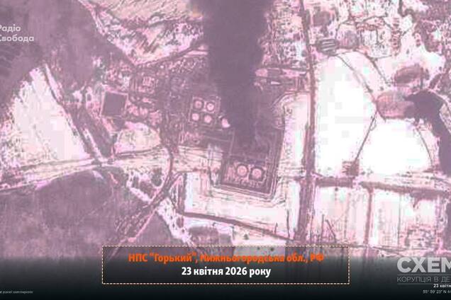 Спалахнула пожежа: з'явилось супутникове фото нафтоперекачувальної станції 'Горький' після атаки українських БПЛА